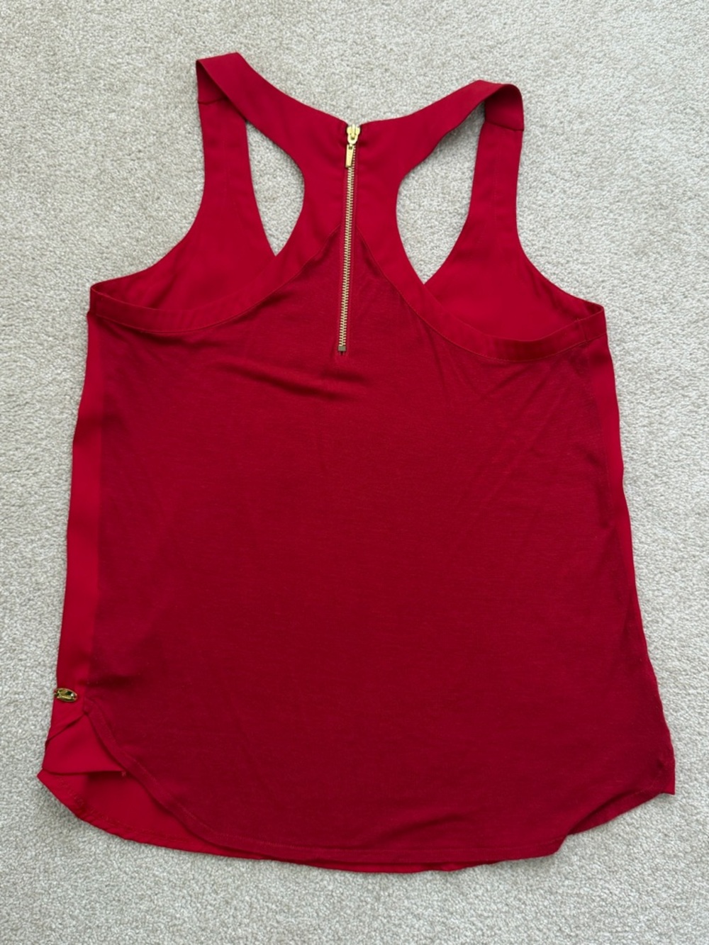 Guess Red Racerback Tank with Gold Back Zipper - Picture 2 of 3